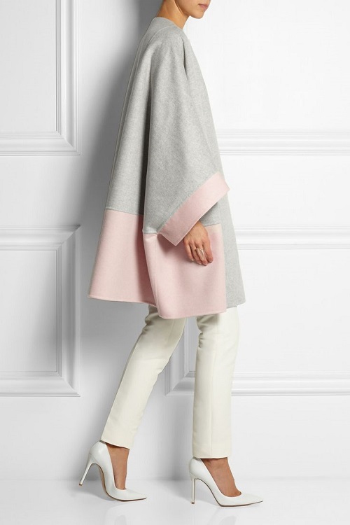 Two-tone cashmere coat